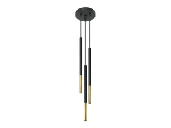 Lámparas colgantes Flar moderno de acero - 3 fuentes luminosas 4000K - L.20 x A.90 cm - oro negro