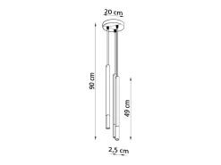 Lámparas colgantes Flar moderno de acero - 3 fuentes luminosas 3000K - L.20 x A.90 cm - negro/cobre