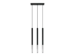 Lámparas colgantes Flar moderno de acero - 3 fuentes luminosas 3000K - L.30 x A.90 cm - negro/cromo