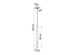 Lámparas colgantes Flar moderno de acero - 1 fuentes luminosas 3000K - L.8 x A.100 cm - oro negro