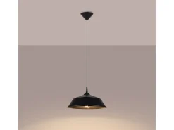 Lámparas Colgantes Frika Escandinavo De Acero - 1 Fuentes Luminosas - L.34 X A.74 Cm - Negro