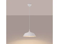Lámparas Colgantes Frika Escandinavo De Acero - 1 Fuentes Luminosas - L.34 X A.74 Cm - Blanco