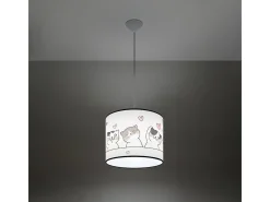 Lámparas colgantes Gatto moderno de CLORURO DE POLIVINILO - 1 fuentes luminosas 3000K - L.30 x A.95 cm - multicolor