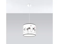 Lámparas colgantes Gatto moderno de CLORURO DE POLIVINILO - 1 fuentes luminosas 4000K - L.30 x A.95 cm - multicolor