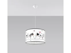 Lámparas colgantes Gatto moderno de CLORURO DE POLIVINILO - 1 fuentes luminosas 3000K - L.40 x A.95 cm - multicolor