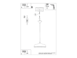 Lámparas Colgantes Gina Escandinavo De Acero - 1 Fuentes Luminosas - L.38 X A.74 Cm - Blanco