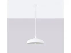 Lámparas Colgantes Gina Escandinavo De Acero - 1 Fuentes Luminosas - L.38 X A.74 Cm - Blanco