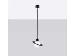 Lámparas colgantes Gloxo moderno de acero - 1 fuentes luminosas 3000K - L.20 x A.125 cm - negro