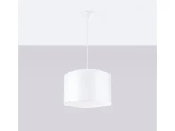 Lámparas colgantes Gloxo minimalista de tela/PVC - 1 fuentes luminosas 3000K - L.40 x A.88 cm - blanco