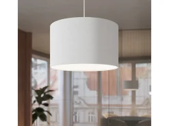 Lámparas colgantes Gloxo minimalista de tela/PVC - 1 fuentes luminosas 4000K - L.40 x A.88 cm - blanco