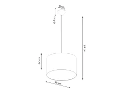 Lámparas colgantes Gloxo minimalista de tela/PVC - 1 fuentes luminosas 4000K - L.40 x A.88 cm - blanco