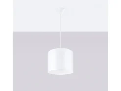 Lámparas colgantes Gloxo minimalista de tela/PVC - 1 fuentes luminosas 3000K - L.30 x A.88 cm - blanco