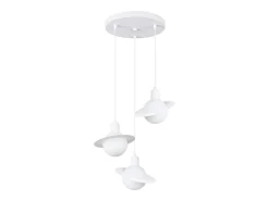 Lámparas colgantes Gloxo moderno de acero - 3 fuentes luminosas 3000K - L.32 x A.120 cm - blanco