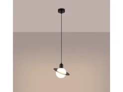 Lámparas colgantes Gloxo moderno de acero - 1 fuentes luminosas 4000K - L.20 x A.125 cm - negro