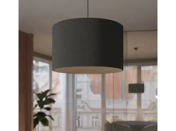 Lámparas colgantes Gloxo minimalista de tela/PVC - 1 fuentes luminosas 3000K - L.30 x A.88 cm - negro