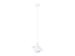 Lámparas colgantes Gloxo moderno de acero - 1 fuentes luminosas 4000K - L.20 x A.125 cm - blanco