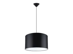 Lámparas colgantes Gloxo minimalista de tela/PVC - 1 fuentes luminosas 3000K - L.40 x A.88 cm - negro