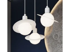 Lámparas Colgantes Hyperion Moderno De Acero - 1 Fuentes Luminosas - L.20 X A.125 Cm - Blanco