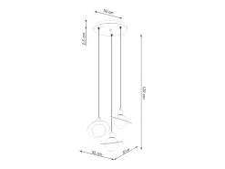 Lámparas Colgantes Hyperion Moderno De Acero - 3 Fuentes Luminosas - L.32 X A.120 Cm - Negro