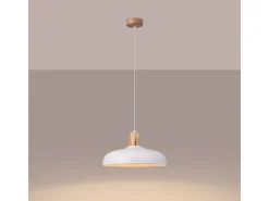 Lámparas Colgantes Indy Escandinavo De Acero - 1 Fuentes Luminosas - L.38 X A.120 Cm - Blanco