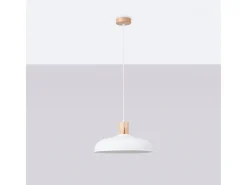 Lámparas Colgantes Indy Escandinavo De Acero - 1 Fuentes Luminosas - L.38 X A.120 Cm - Blanco