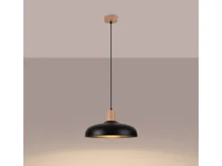 Lámparas Colgantes Indy Escandinavo De Acero - 1 Fuentes Luminosas - L.38 X A.120 Cm - Negro