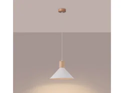 Lámparas Colgantes Jaga Escandinavo De Acero - 1 Fuentes Luminosas - L.30 X A.120 Cm - Blanco