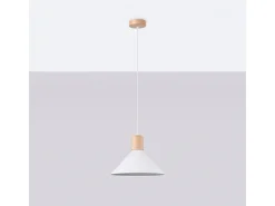 Lámparas Colgantes Jaga Escandinavo De Acero - 1 Fuentes Luminosas - L.30 X A.120 Cm - Blanco