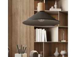 Lámparas Colgantes Jaga Escandinavo De Acero - 1 Fuentes Luminosas - L.30 X A.120 Cm - Negro