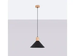 Lámparas Colgantes Jaga Escandinavo De Acero - 1 Fuentes Luminosas - L.30 X A.120 Cm - Negro