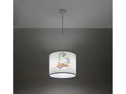Lámparas Colgantes Jednorożec Moderno De Cloruro De Polivinilo - 1 Fuentes Luminosas - L.30 X A.95 Cm - Multicolor