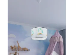 Lámparas Colgantes Jednorożec Moderno De Cloruro De Polivinilo - 1 Fuentes Luminosas - L.40 X A.95 Cm - Multicolor