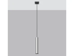 Lámparas Colgantes Lagos Moderno De Acero - 1 Fuentes Luminosas - L.8 X A.100 Cm - Cromo