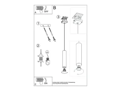 Lámparas Colgantes Lagos Moderno De Acero - 1 Fuentes Luminosas - L.8 X A.100 Cm - Brillo Dorado
