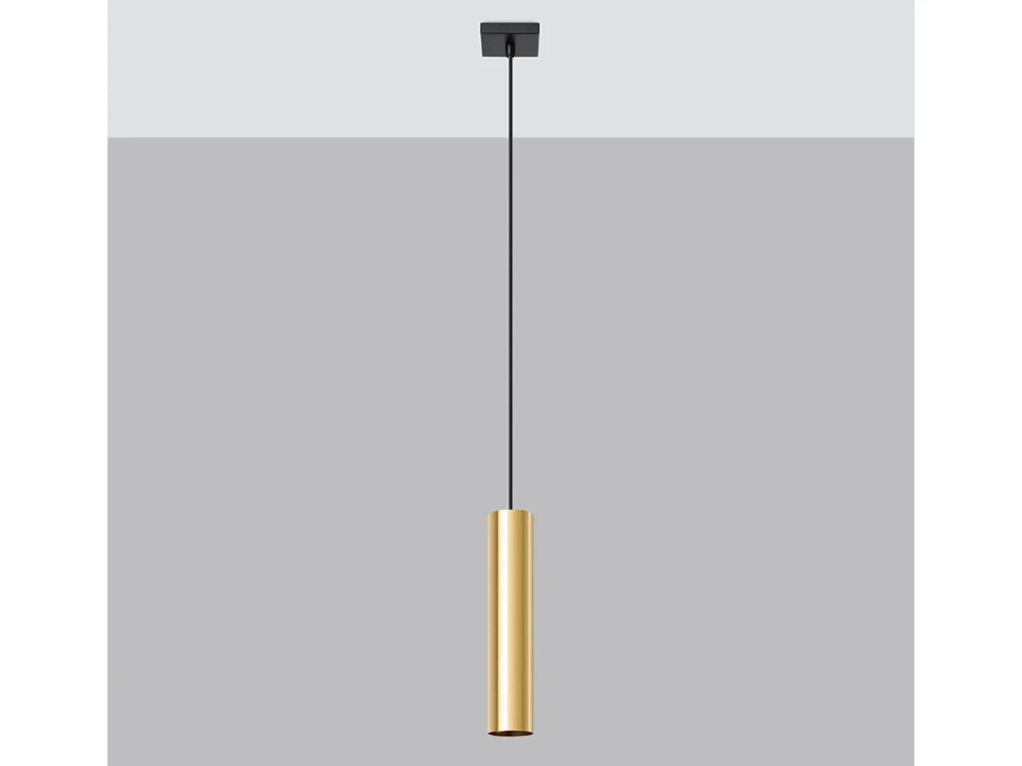 Lámparas Colgantes Lagos Moderno De Acero - 1 Fuentes Luminosas - L.8 X A.100 Cm - Brillo Dorado