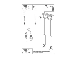 Lámparas Colgantes Lagos Moderno De Acero - 2 Fuentes Luminosas - L.30 X A.90 Cm - Brillo Dorado