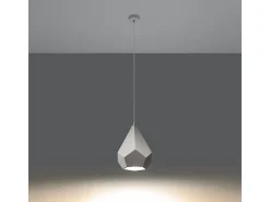 Lámparas colgantes Litch moderno de cerámica - 1 fuentes luminosas 4000K - L.25 x A.135 cm - blanco