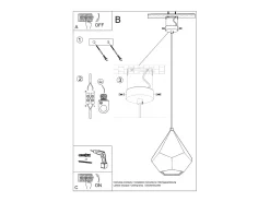 Lámparas colgantes Litch moderno de cerámica - 1 fuentes luminosas 3000K - L.25 x A.135 cm - blanco