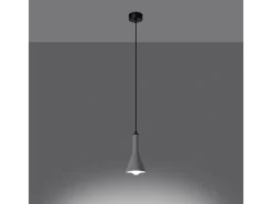 Lámparas colgantes Lum moderno de concreto - 1 fuentes luminosas 4000K - L.12 x A.125 cm - gris