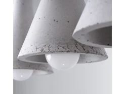 Lámparas colgantes Lum moderno de concreto - 3 fuentes luminosas 4000K - L.46 x A.110 cm - gris