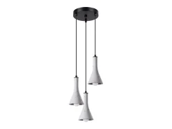 Lámparas colgantes Lum moderno de concreto - 3 fuentes luminosas 3000K - L.27 x A.115 cm - gris