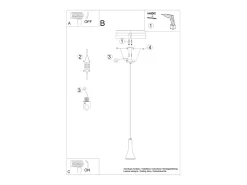 Lámparas colgantes Lum moderno de concreto - 1 fuentes luminosas 3000K - L.12 x A.125 cm - gris
