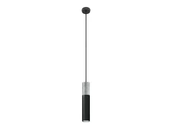 Lámparas colgantes Lume moderno de acero/hormigón - 1 fuentes luminosas 4000K - L.8 x A.105 cm - negro/gris