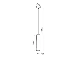 Lámparas colgantes Lume moderno de acero/hormigón - 1 fuentes luminosas 4000K - L.8 x A.105 cm - blanco/gris