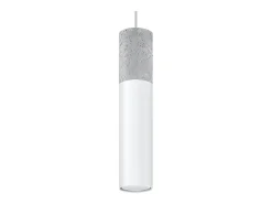 Lámparas colgantes Lume moderno de acero/hormigón - 1 fuentes luminosas 4000K - L.8 x A.105 cm - blanco/gris