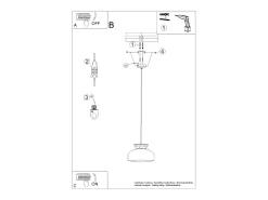 Lámparas Colgantes Marion Escandinavo De Madera/Acero - 1 Fuentes Luminosas - L.29,5 X A.130 Cm - Negro/Madera Natural