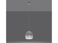 Lámparas Colgantes Mint Moderno De Cerámica - 1 Fuentes Luminosas - L.20 X A.125 Cm - Blanco