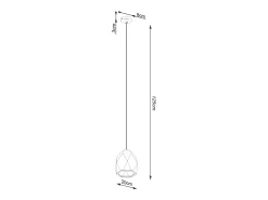 Lámparas colgantes Mintx moderno de cerámica - 1 fuentes luminosas 3000K - L.20 x A.125 cm - blanco