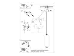 Lámparas colgantes Neoic moderno de cerámica - 1 fuentes luminosas 3000K - L.8 x A.132 cm - blanco