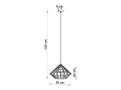 Lámparas colgantes Neoteru industrial de acero - 1 fuentes luminosas 4000K - L.32 x A.120 cm - blanco